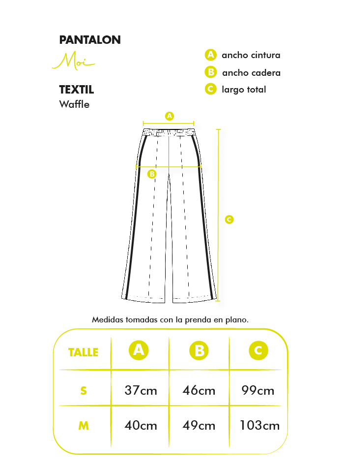 Guía de medidas Pantalón Moi Basic